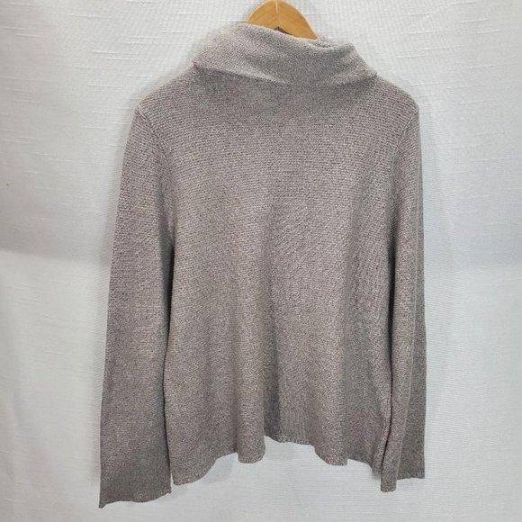 Chicos Sweater Womens 3 (XL) Taupe Cowl Turtleneck Cashmere Blend Long Sleeve - Picture 5 of 10